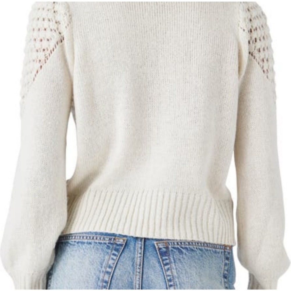 Lucky Brand Textured Dot Sweater Womens Pullover Crewneck Sweater Sz XL‎ Gray - Picture 2 of 14